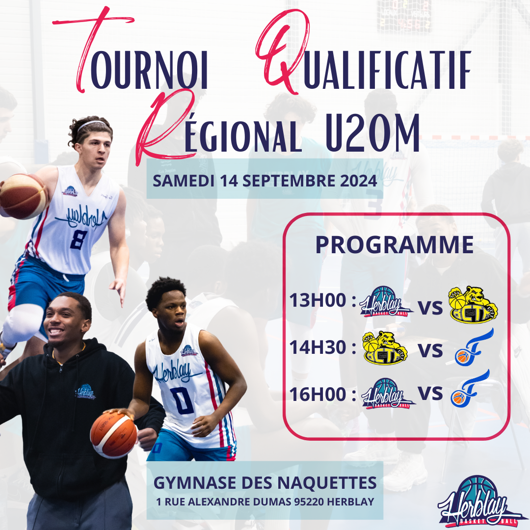 Flyer pour les matchs du TQR des U20M du HBBC