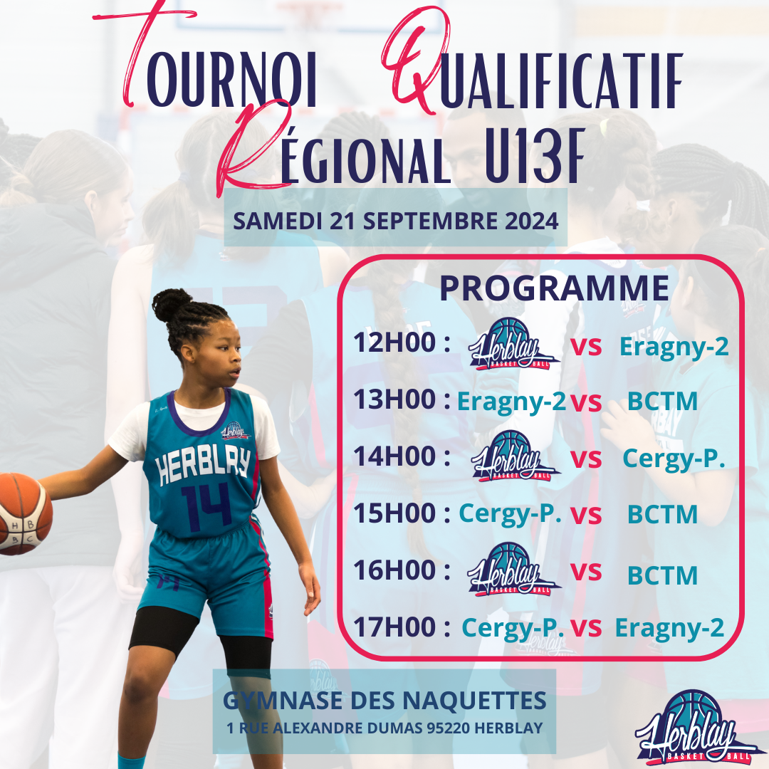 Flyer pour les matchs du TQR des U13F du HBBC